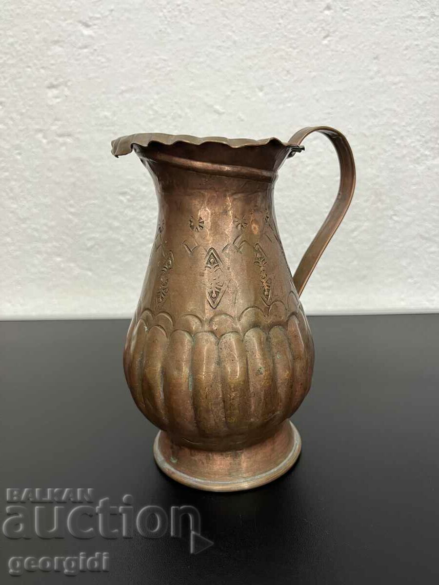 Hand hammered copper jug. #5308