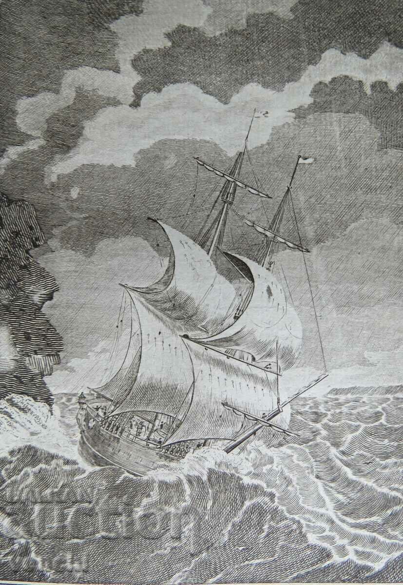Livrarea 1780 - GRAVURĂ - CAVENDISH, STRÂMTOAREA MAGELAN - ORIGINAL