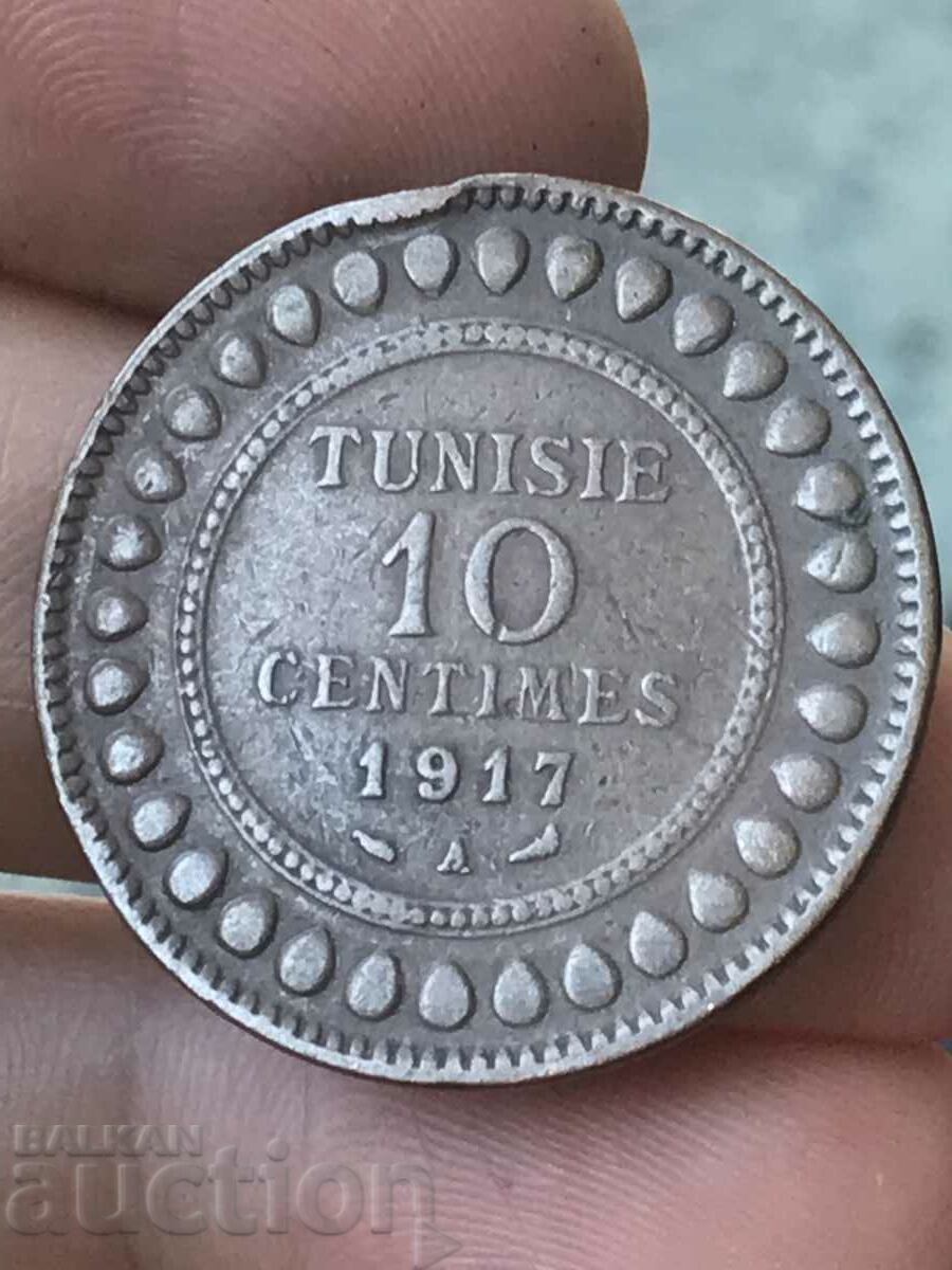 Тунис 10 сантима 1917