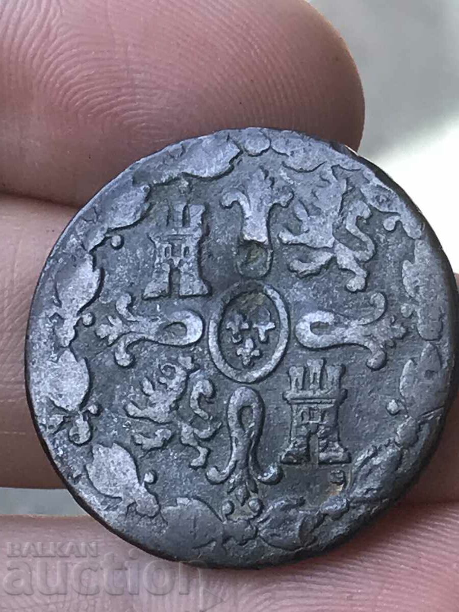 Spania 8 Maravedi 1832 Fernando VII Hubia