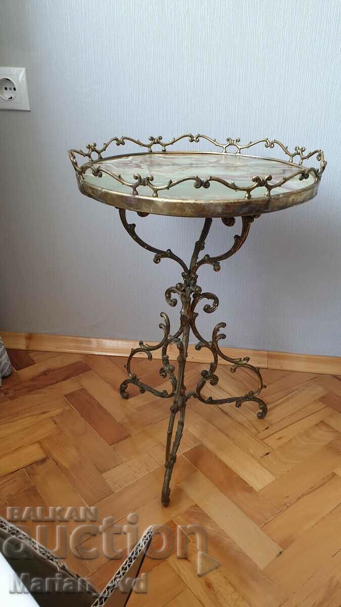 Old French marble and bronze side table