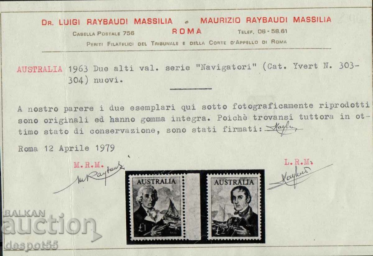 1963. Australia. Famous Mariners RR. Certif. RAYBAUDI with price 180.00 BGN | € 92.03 1963. Australia. Famous Mariners RR. Certif. RAYBAUDI with price 180.00 BGN | € 92.03