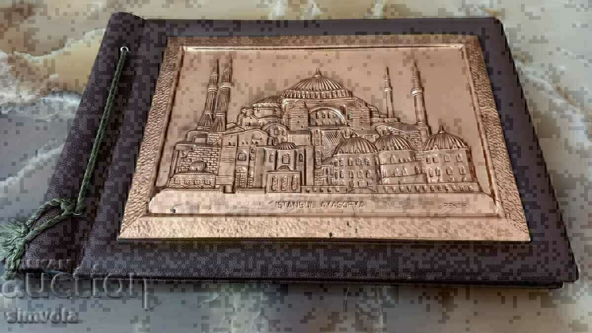 Leather photo album with Hagia Sophia Istanbul