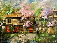 Denitsa Garelova oil painting 50/70 "Ivy Village"