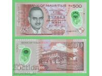 (¯`'•.¸ MAURITIUS 500 RUPEES 2022 UNC ¸.•'´¯)