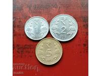 Индия 1,2 и 5 рупии 2013