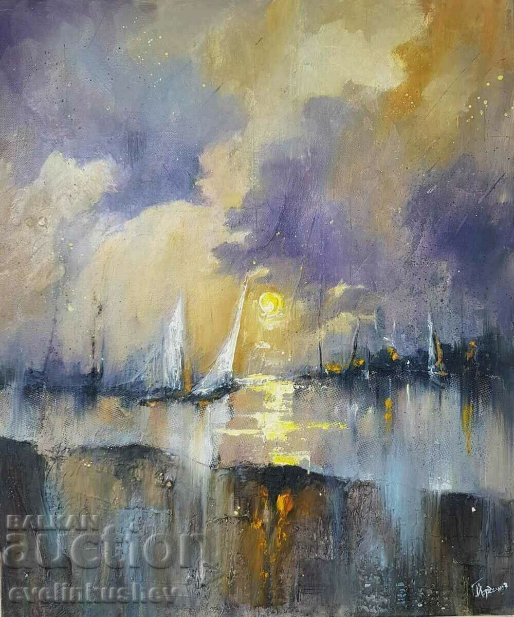 Oil painting "In lights and reflections" Georgi Yordanov with price 715.00 BGN | € 365.57 Oil painting "In lights and reflections" Georgi Yordanov with price 715.00 BGN | € 365.57
