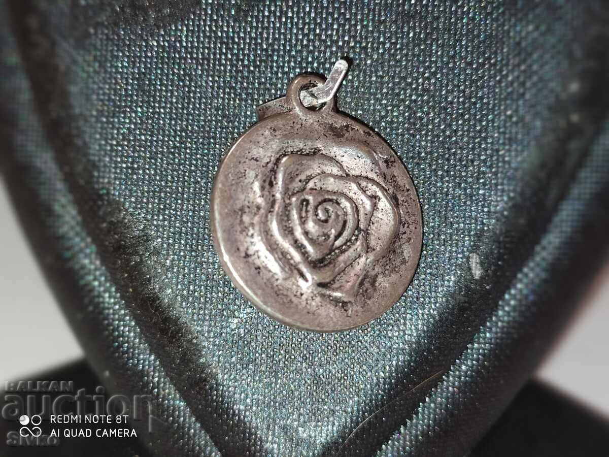 Antique rose pendant