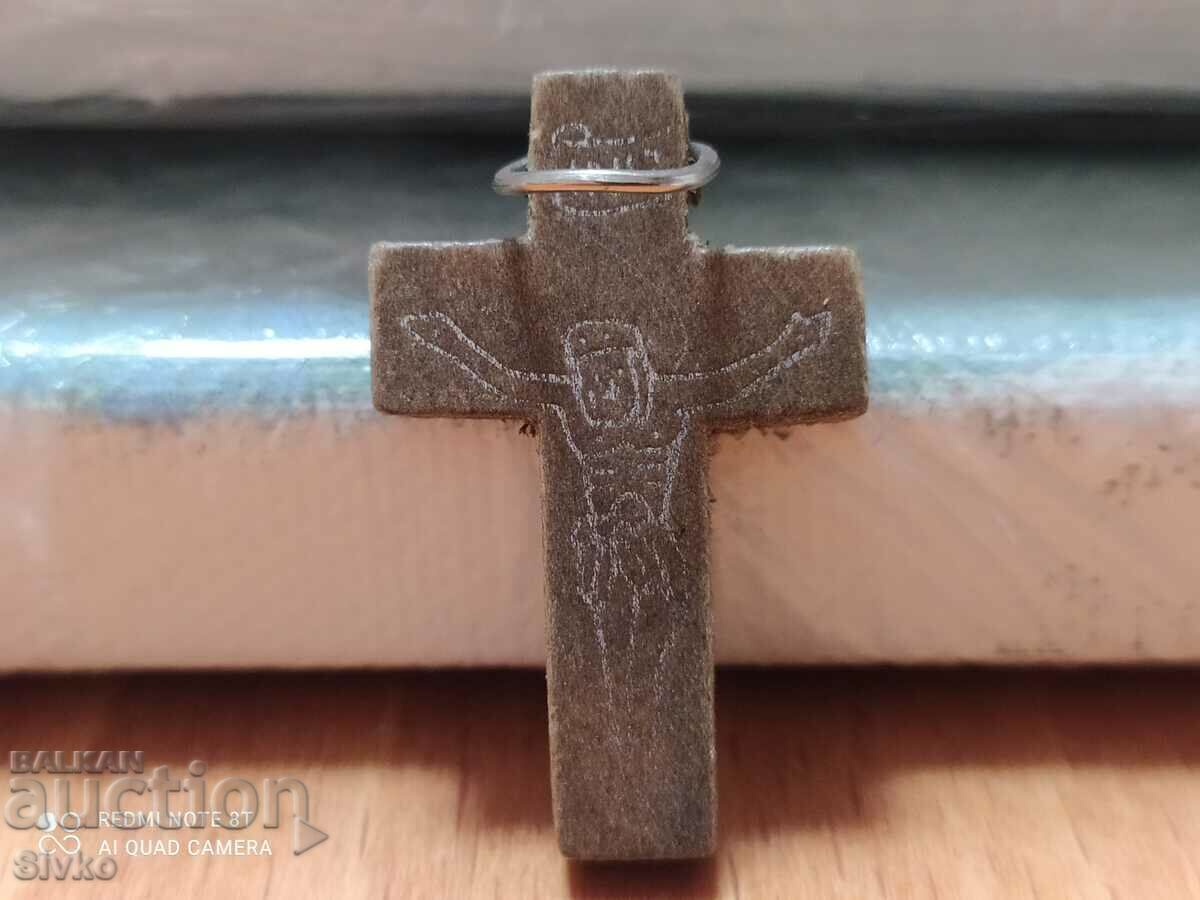 Wooden cross with a drawing Wooden cross with a drawing