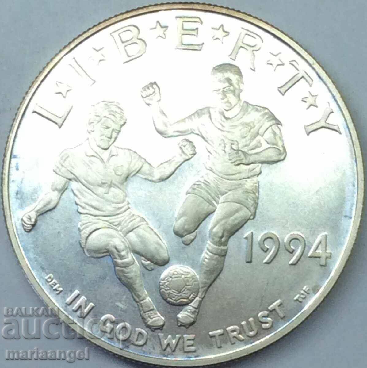 SUA 1 dolar 1994 Fotbal - Cupa Mondială PROOF 26.74y Ag