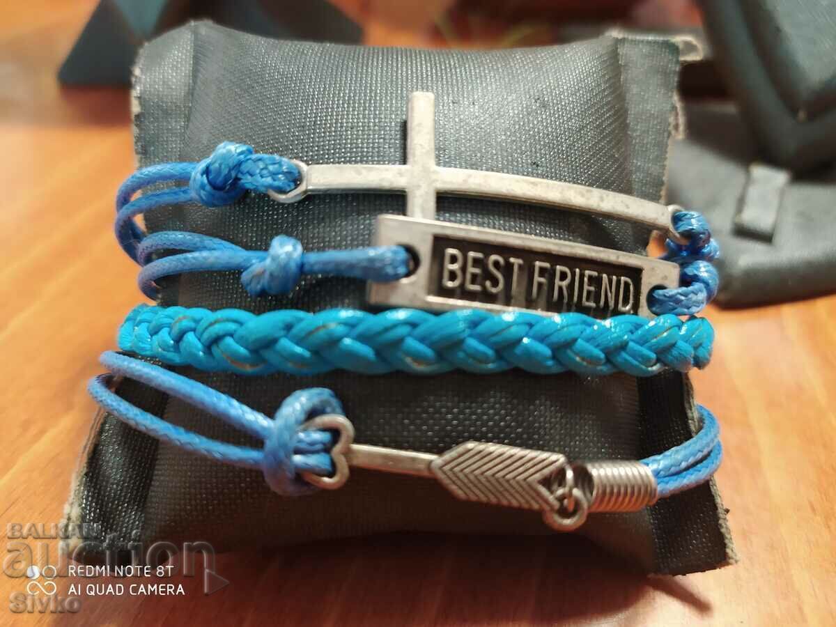 Bracelet leather and metal