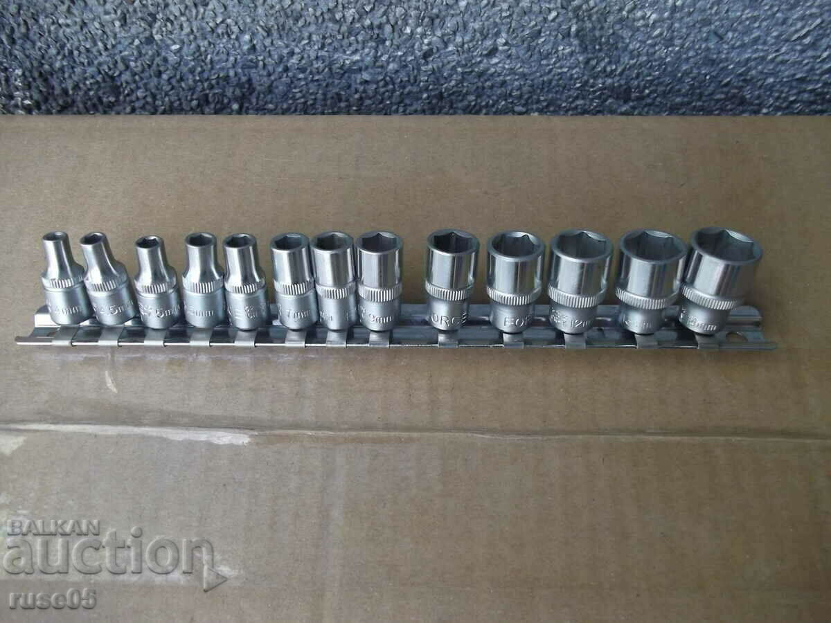 Delivery of Inserts internal hexagon "FORCE" 1/4" 4-14mm 13 parts new