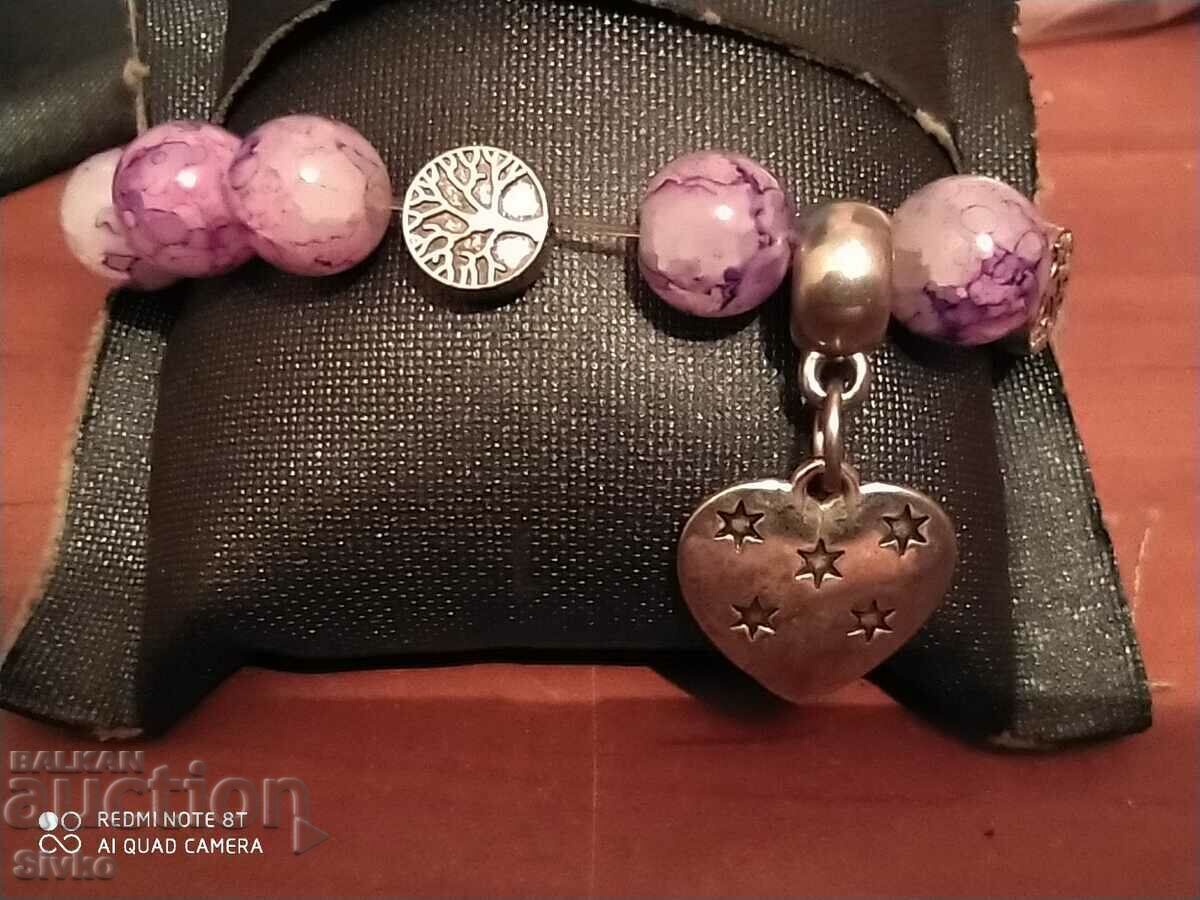 Bracelet beads resembling agate tree of life and heart with price 2.79 BGN | € 1.43 Bracelet beads resembling agate tree of life and heart with price 2.79 BGN | € 1.43