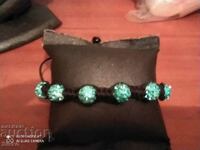 Ανοιχτό μπλε σφαίρες και υφασμάτινο βραχιόλι