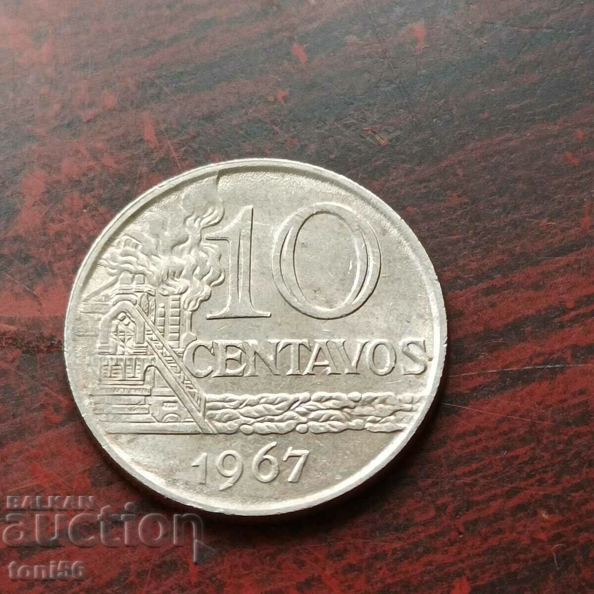 Бразилия 10 сентавос 1967