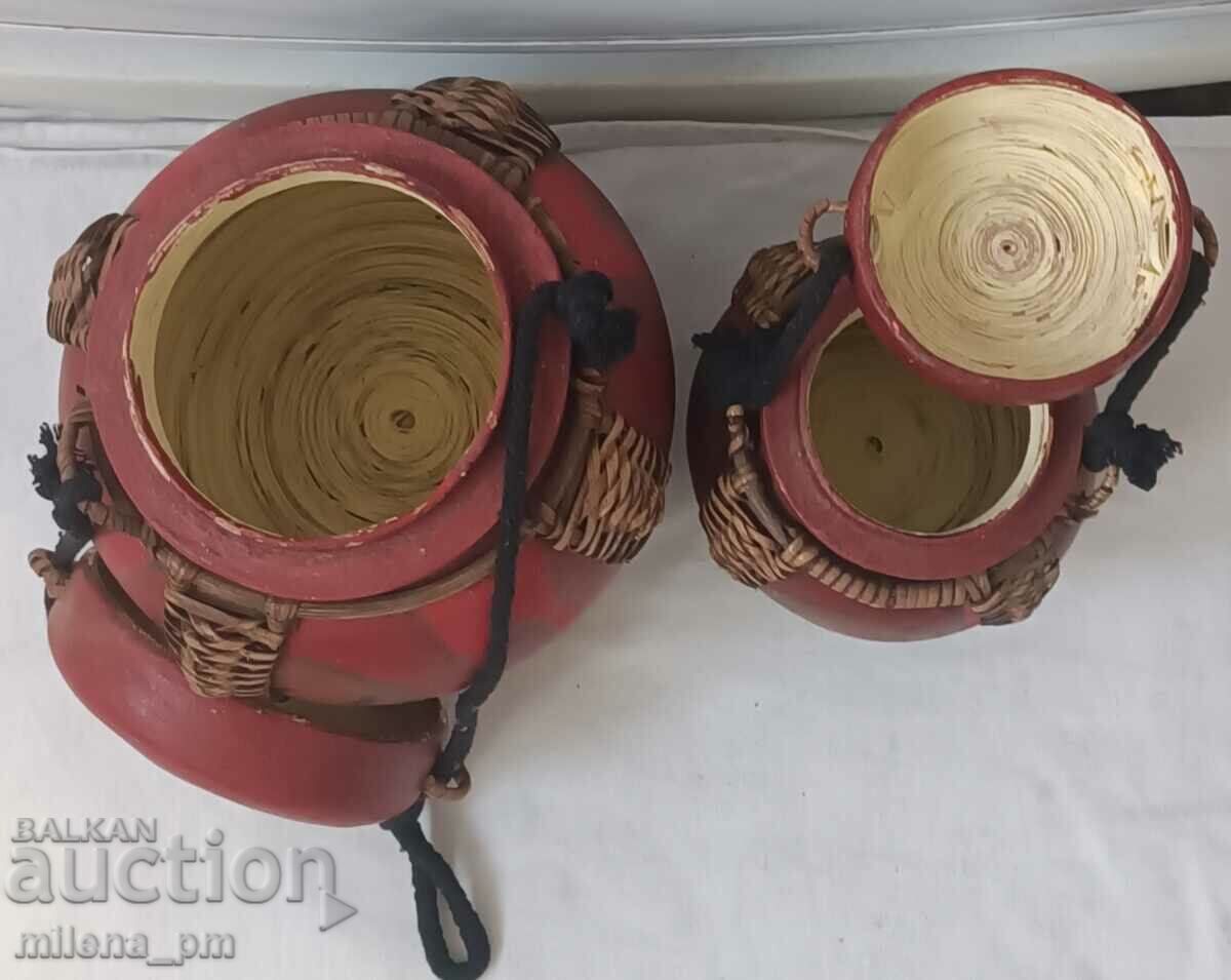 Auction Lot of two old wooden spice containers Auction Lot of two old wooden spice containers