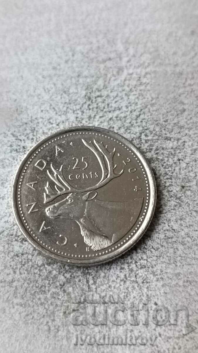 Canada 25 cents 2014