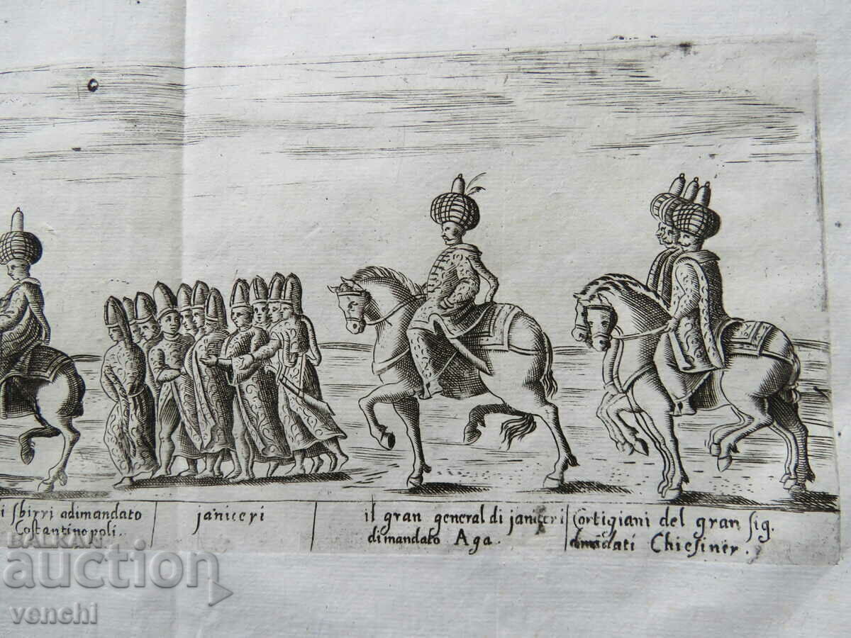 1713 - GRAVURĂ - ARMATA TURCĂ - ORIGINAL - 5