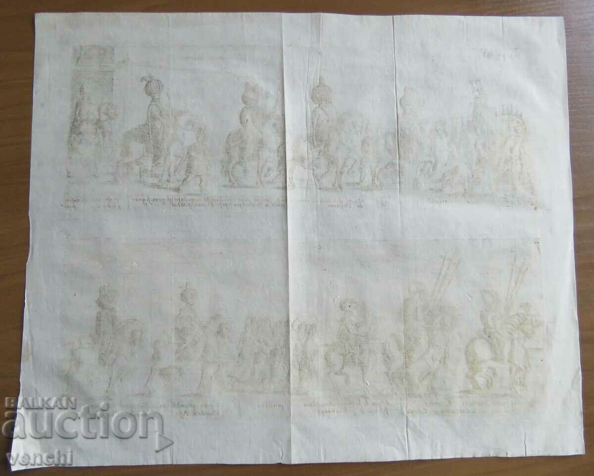 1713 - ENGRAVING - TURKISH ARMY - ORIGINAL - 7 1713 - ENGRAVING - TURKISH ARMY - ORIGINAL - 7