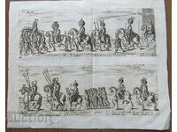 1713 - ГРАВЮРА - ТУРСКА ВОЙСКА - ОРИГИНАЛ .