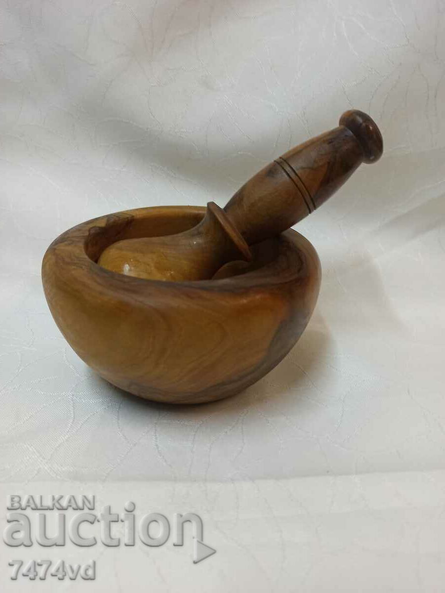 Solid wooden mortar - olive wood