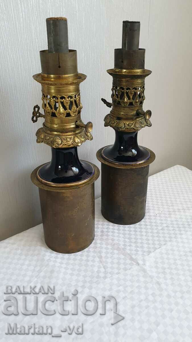 Set of French antique brass lamps 19th century - 7 Set of French antique brass lamps 19th century - 7