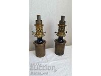 Set of French antique brass lamps 19th century