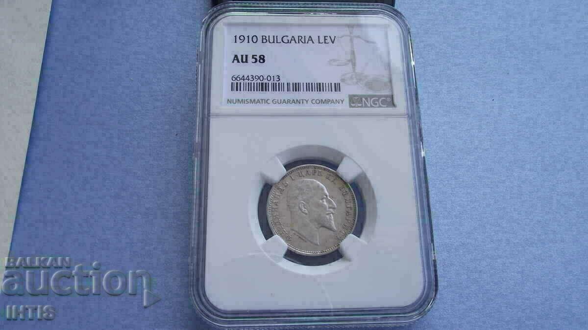 COIN - BGN 1 - One lev 1910 -- AU58 -- NGC -- from 0.01st.