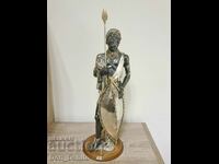 TOP!!! Silver Statuette of an African Warrior