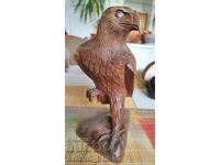Statuetă veche de sculptură în lemn masiv masiv, vultur