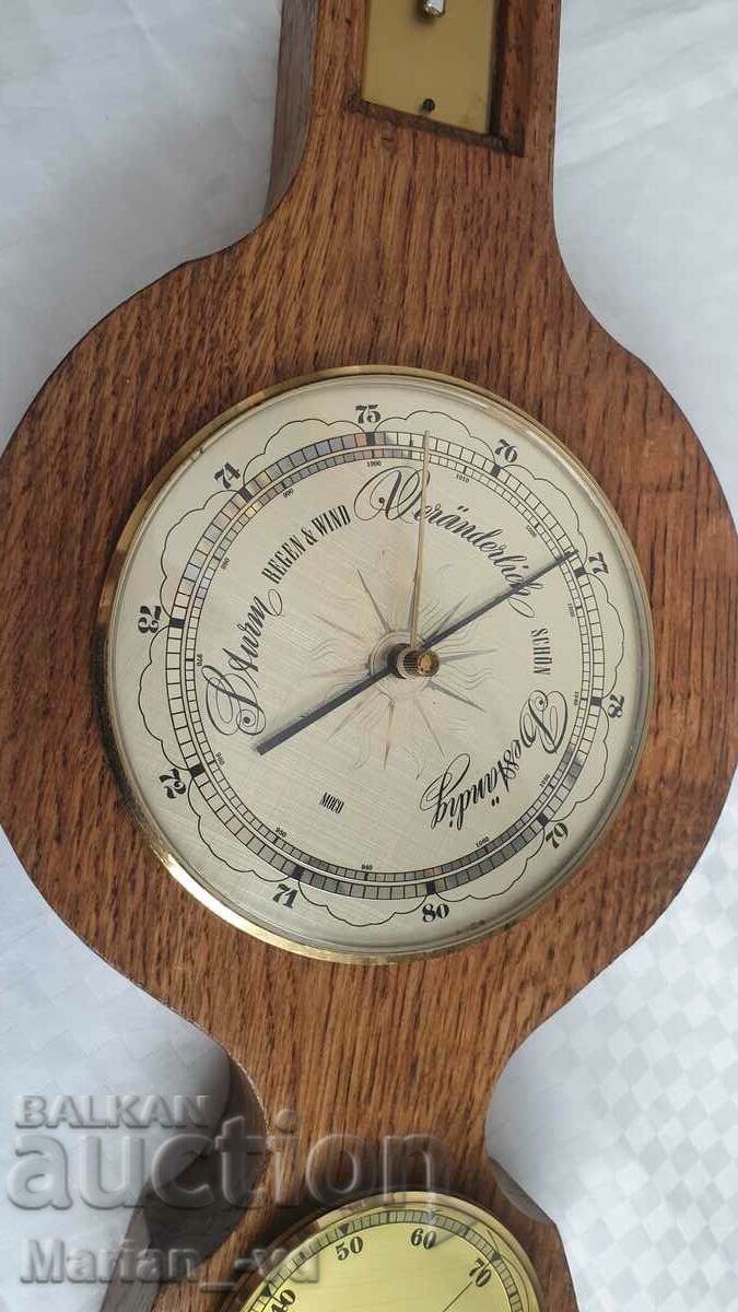 Auction Old Large MoCo Barometer and Thermometer Auction Old Large MoCo Barometer and Thermometer
