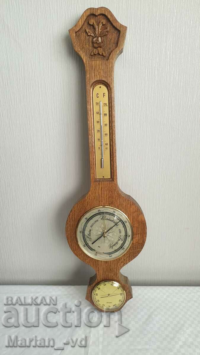 Old Large MoCo Barometer and Thermometer - 6 Old Large MoCo Barometer and Thermometer - 6