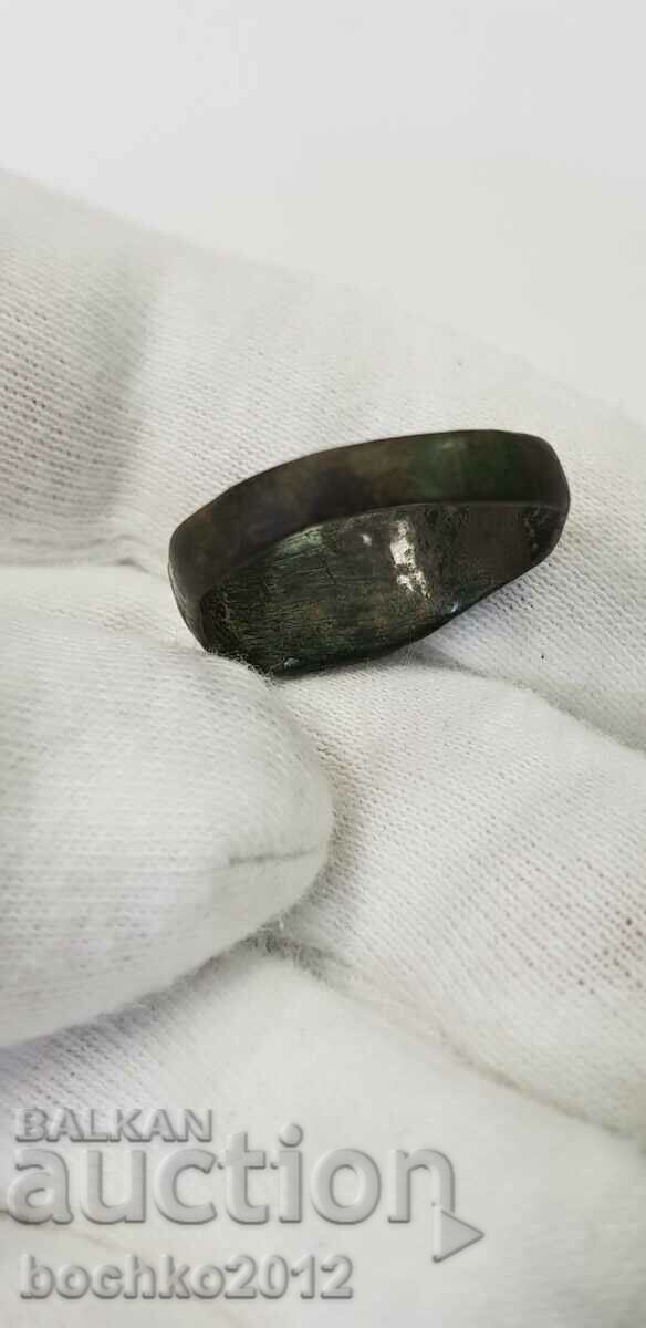 Bronze Engraved Revival Ring 1894 - 5 Bronze Engraved Revival Ring 1894 - 5