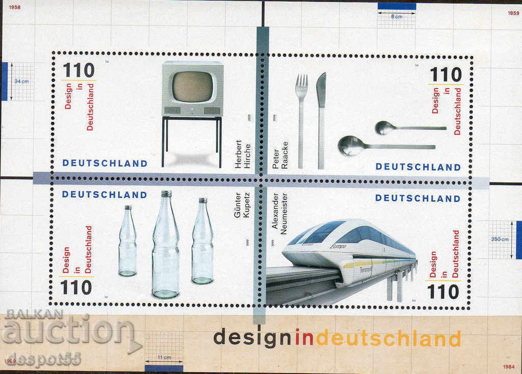 1999. Germany. German design + Block. with price 3.50 BGN | € 1.79 1999. Germany. German design + Block. with price 3.50 BGN | € 1.79