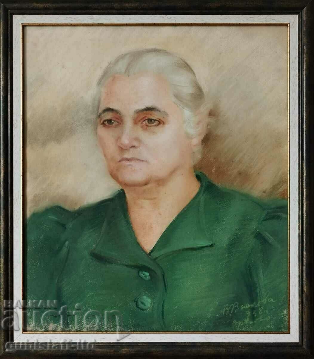 Ζωγραφική, πορτραίτο, 1938, τέχνη. Βάνια Βάσκοβα (1912-1995)
