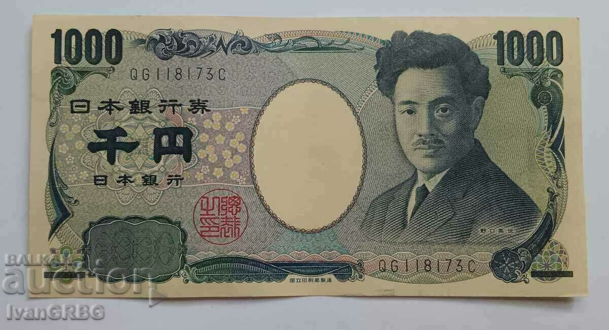 1000 йени Япония Японска банкнота с планината Фуджи