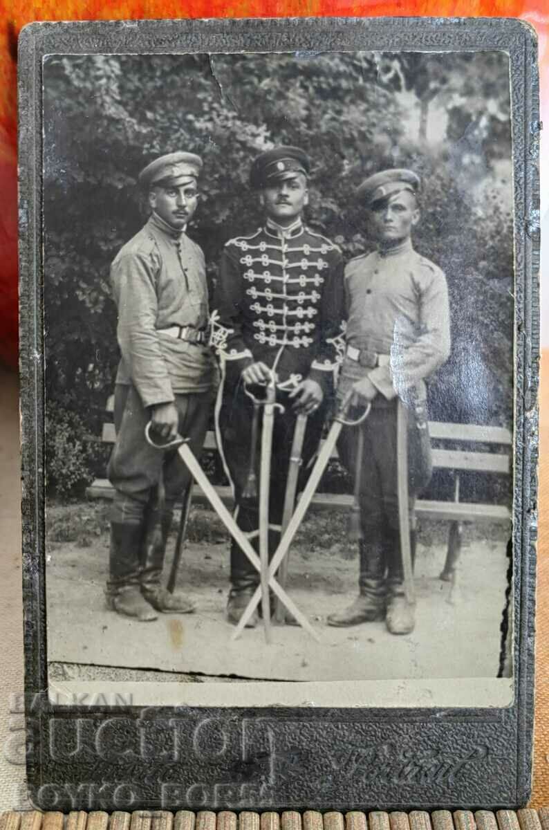 Стара Военна Снимка на Картон 1912 г. 11/7 см