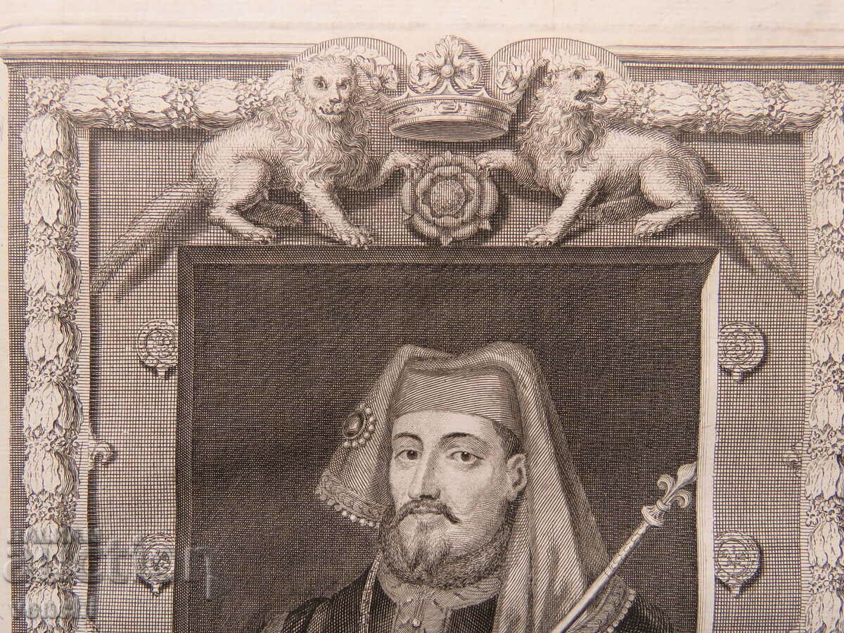 Auction 1732 - ENGRAVING - Henry IV King of England - ORIGINAL Auction 1732 - ENGRAVING - Henry IV King of England - ORIGINAL