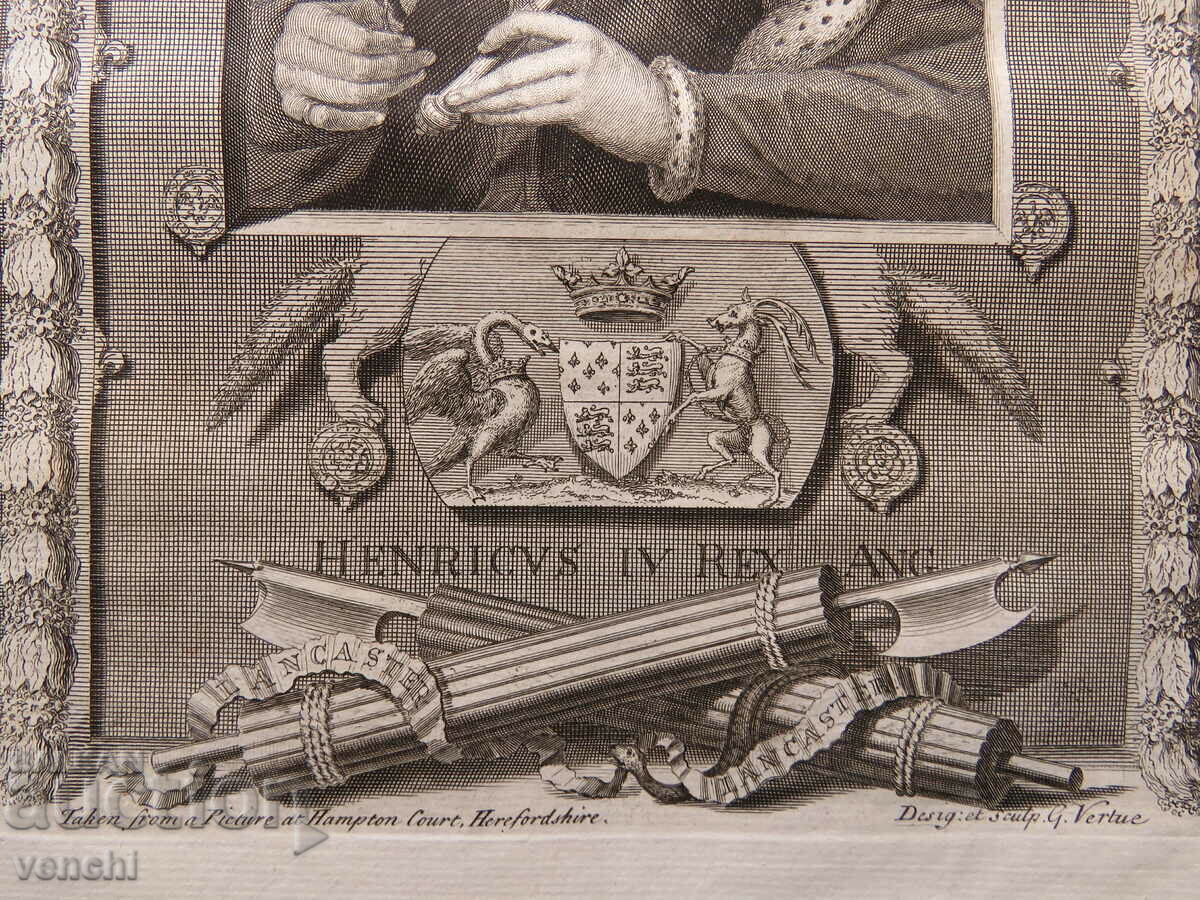 Delivery of 1732 - ENGRAVING - Henry IV King of England - ORIGINAL Delivery of 1732 - ENGRAVING - Henry IV King of England - ORIGINAL