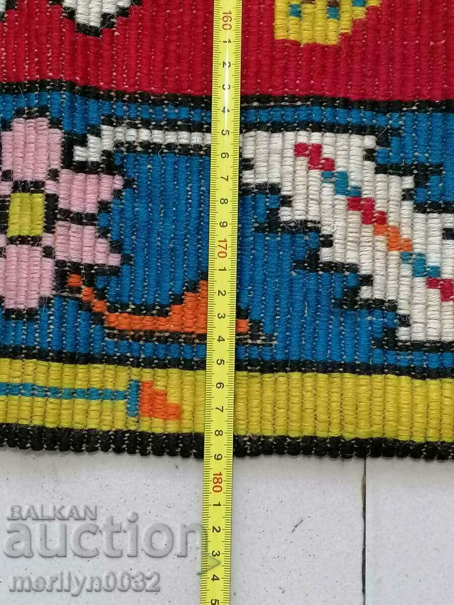 Παλιό χειροποίητο μάλλινο χαλί τοίχου 180/110cm χαλί χαλί - 6