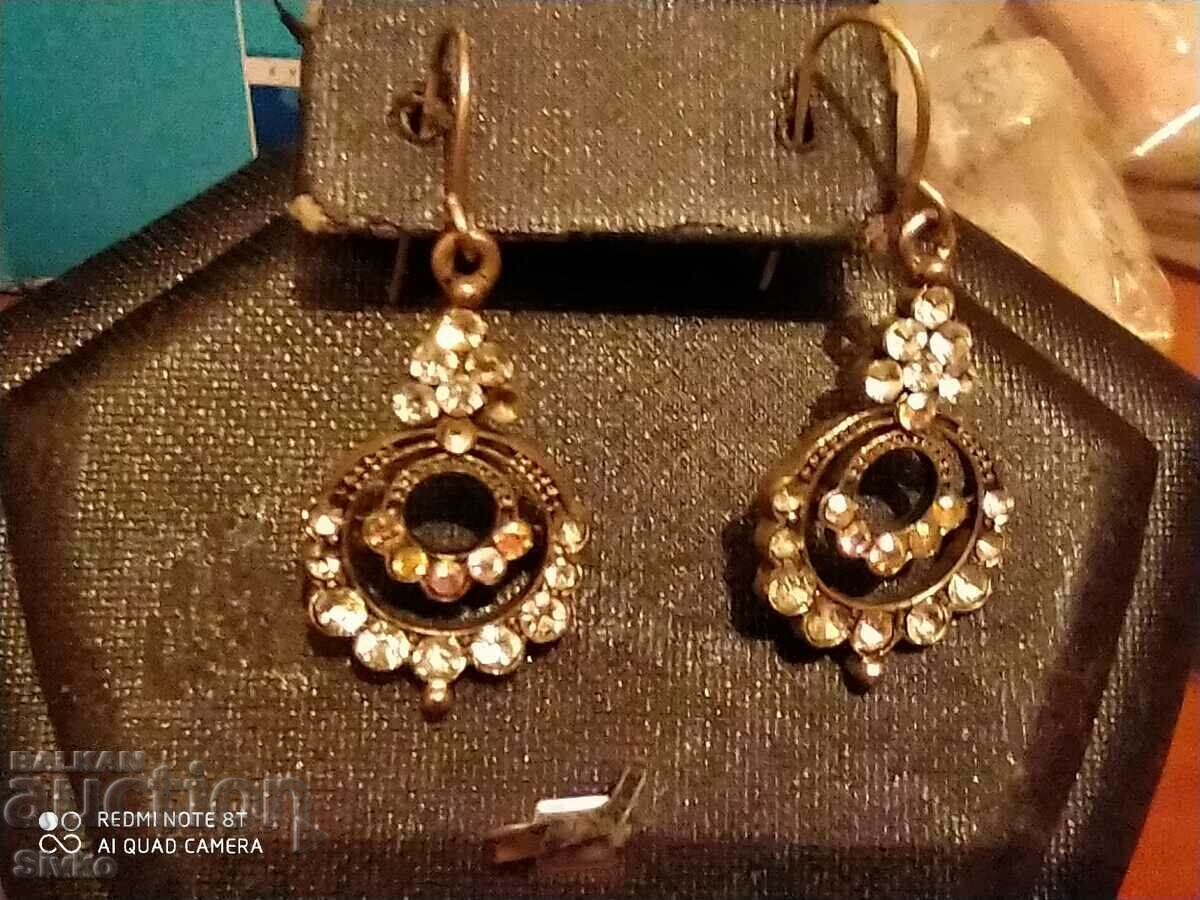 Earrings with zircons, fine, 2.5 cm with price 2.89 BGN | € 1.48