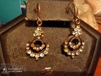 Earrings with zircons, fine, 2.5 cm