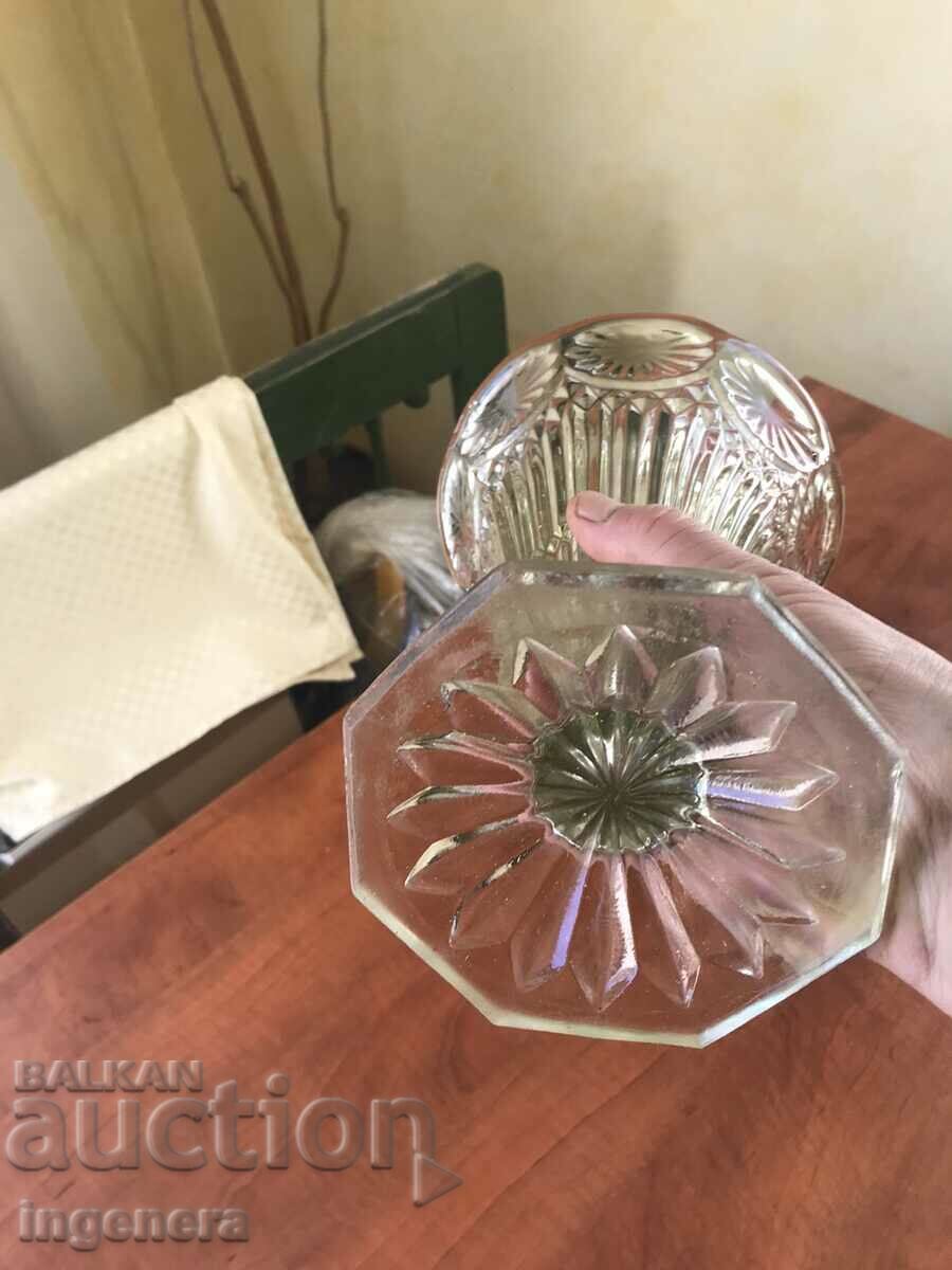 VASE GLASS RELIEF THICK-WALLED HEAVY SOLID MADE OF SOCA - 7 VASE GLASS RELIEF THICK-WALLED HEAVY SOLID MADE OF SOCA - 7