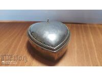 Jewelry box, silver-plated, metal