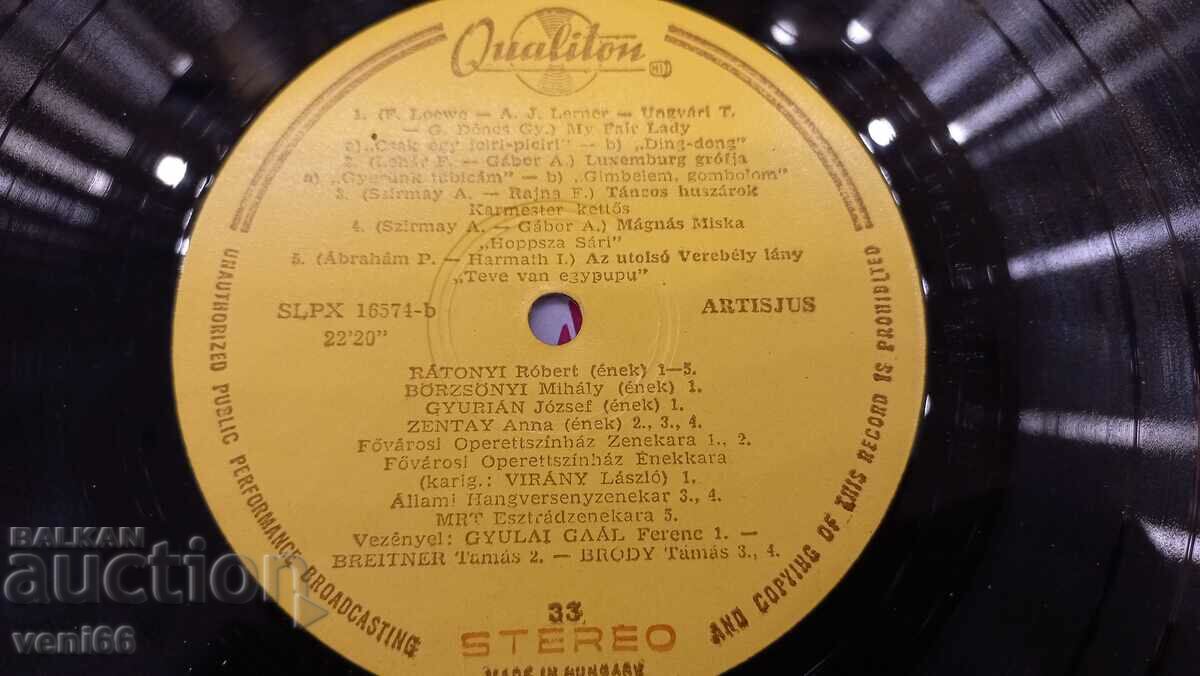 Auction Gramophone record - Operetta performances Auction Gramophone record - Operetta performances