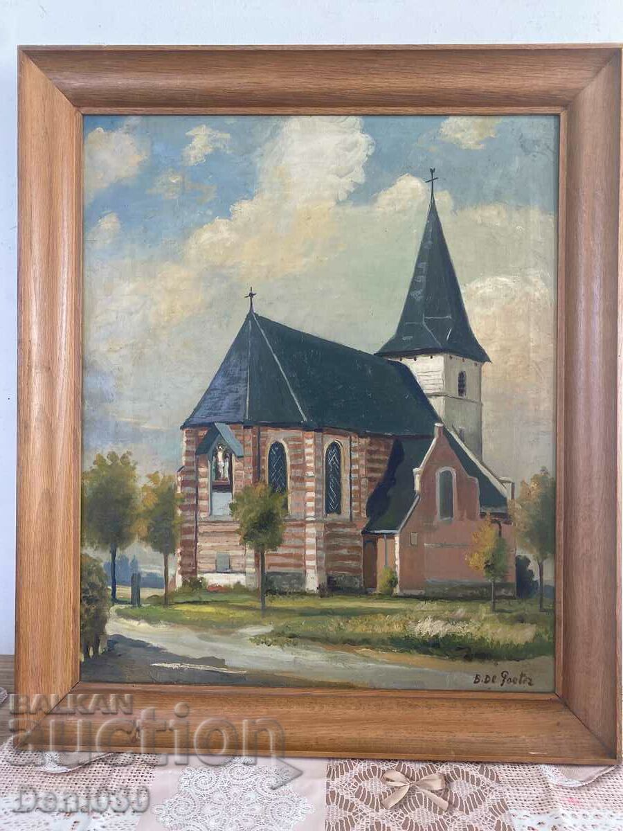 Unique author's old painting oil on canvas from 1956