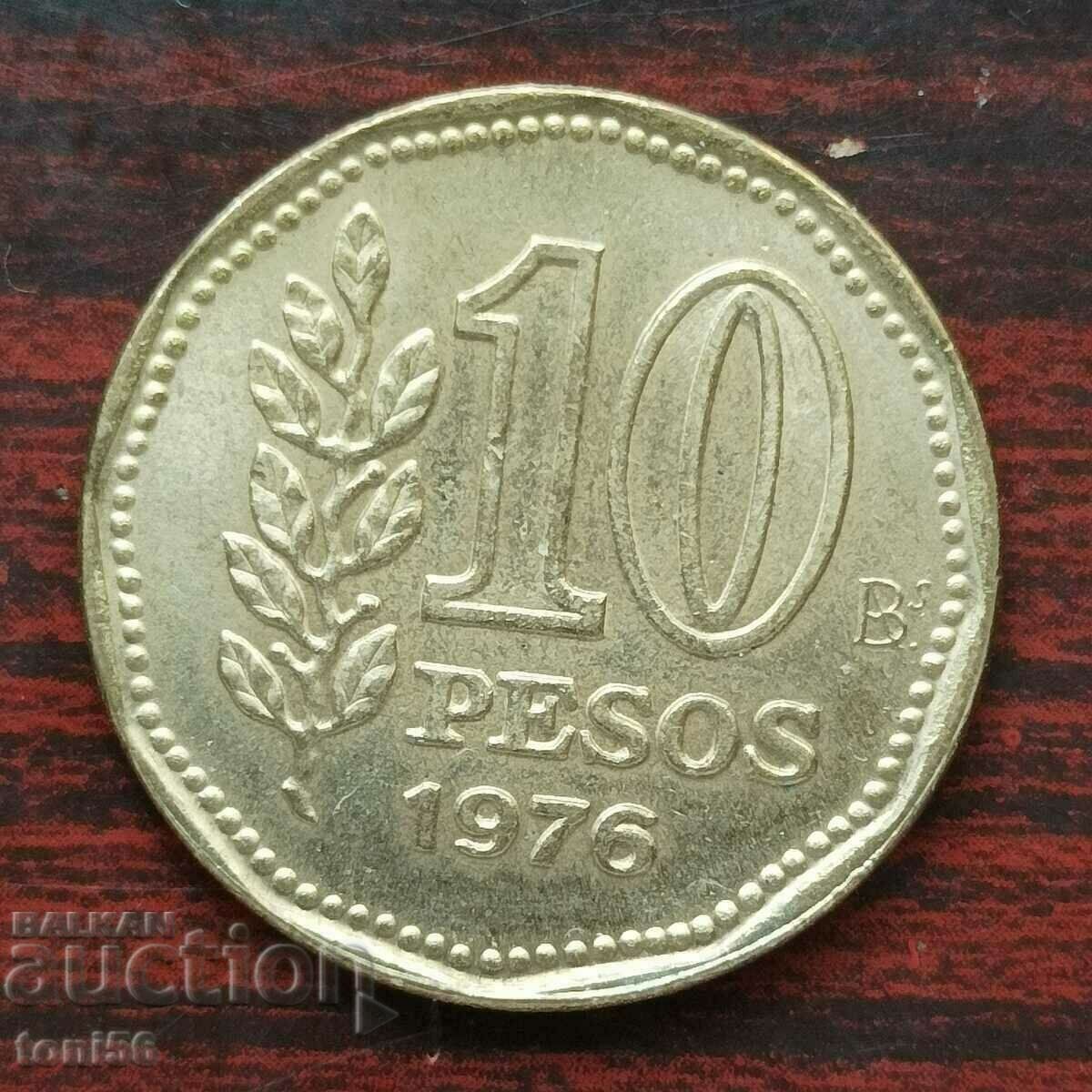Аржентина 10 песос 1976 аUNC