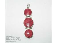 Women's Pendant Silver and Red Coral Silver Locket Necklace