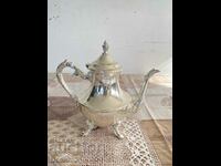 Silver-plated teapot with markings