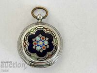 POCKET WATCH SILVER AND ENAMEL RARE NOT WORKING